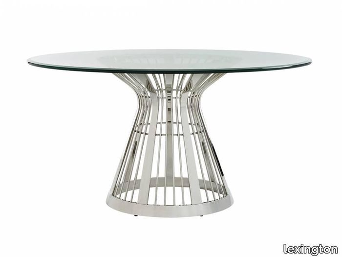 Riviera Stainless Dining Table With Glass Top