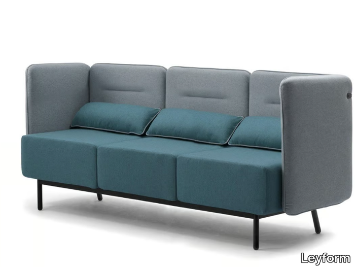 AROUND - 3 seater fireproof fabric sofa with USB socket _ Leyform