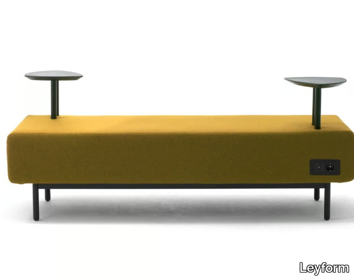 AROUND - Fireproof fabric bench with USB socket _ Leyform