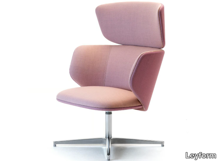 ALISÈ LOUNGE - Swivel fabric lobby chair _ Leyform