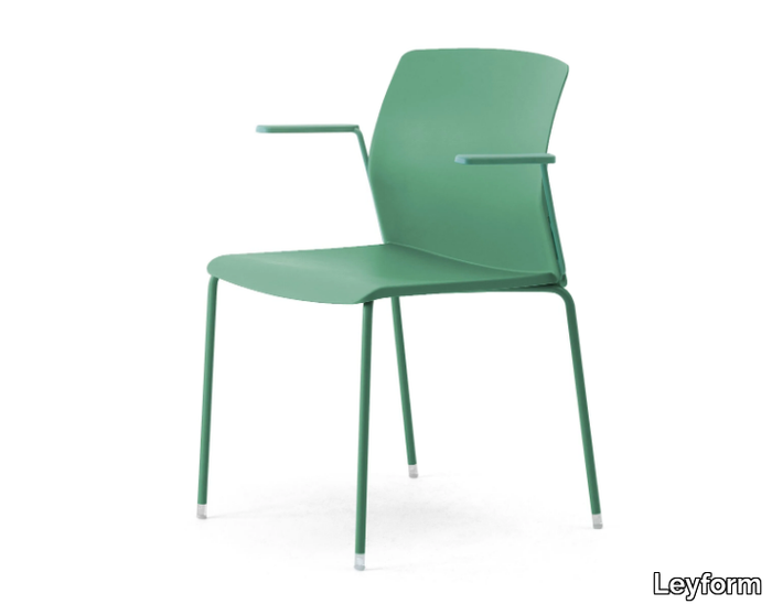 OCEAN - Recycled plastic chair with armrests _ Leyform