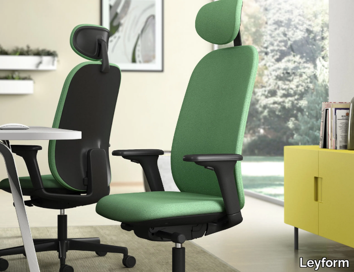 RUSH - Swivel fabric office chair with headrest _ Leyform