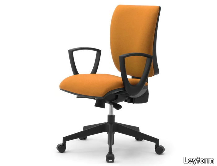 SPRINT - Height-adjustable fabric office chair with armrests with 5-Spoke base _ Leyform