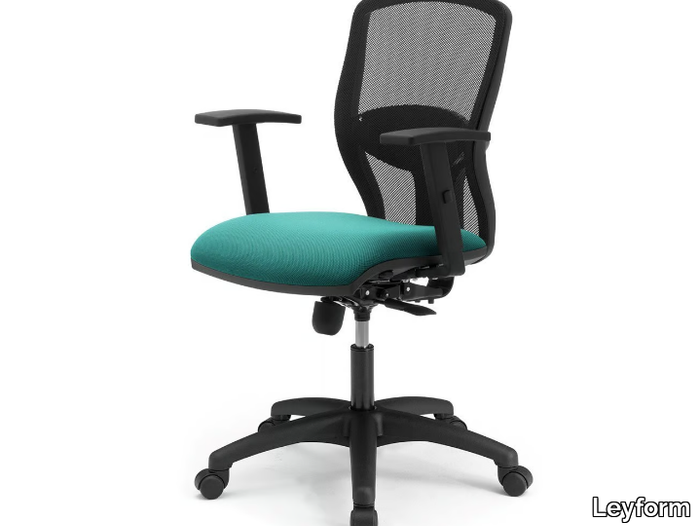 SPRINT RE - Height-adjustable mesh office chair with armrests with 5-Spoke base _ Leyform