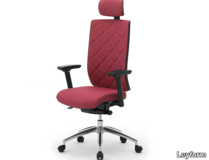 WIKI TECH - Height-adjustable fabric office chair with 5-Spoke base _ Leyform