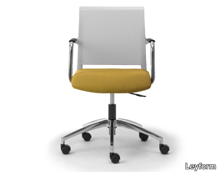 COMETA W - Fabric office chair with castors with 5-Spoke base _ Leyform