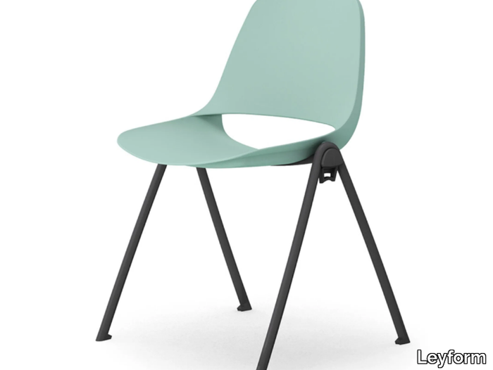 COSMO - Ergonomic stackable steel and polypropylene chair _ Leyform