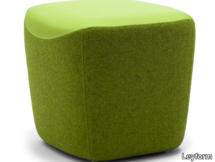 VIC - Upholstered rectangular fabric pouf for contract _ Leyform