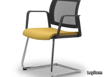 WIKI RE - Cantilever fabric chair with armrests _ Leyform