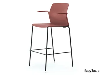 OCEAN - High recycled plastic stool with armrests _ Leyform