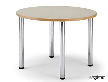 ARNO 3 - Round laminate and steel table _ Leyform