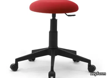 SALOON - Swivel fabric office stool with castors with 5-Spoke base _ Leyform