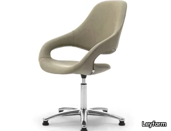 SAMBA PLUS - Swivel leather office chair with 5-Spoke base _ Leyform