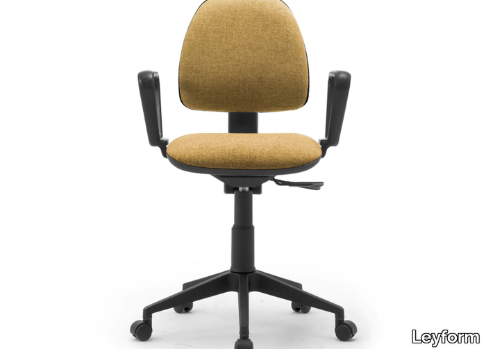 SALOON - Swivel fabric office chair with armrests with 5-Spoke base _ Leyform