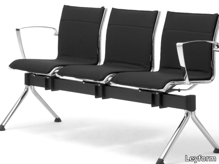 ORIGAMI LX - Freestanding steel beam seating with armrests _ Leyform