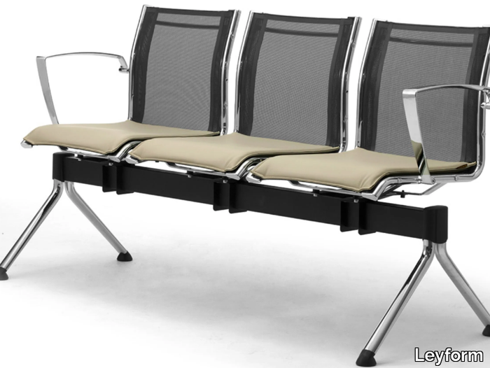 ORIGAMI RX - Freestanding steel beam seating with armrests _ Leyform