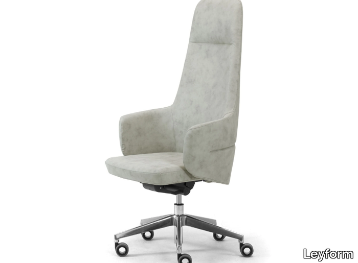 OPERA - Height-adjustable leather executive chair with armrests _ Leyform