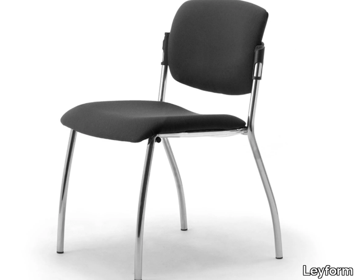 LAILA - Upholstered chrome steel and fabric chair _ Leyform