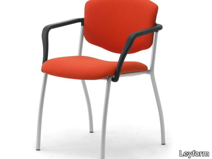 VALERIA - Steel and fabric chair with linking device with armrests _ Leyform