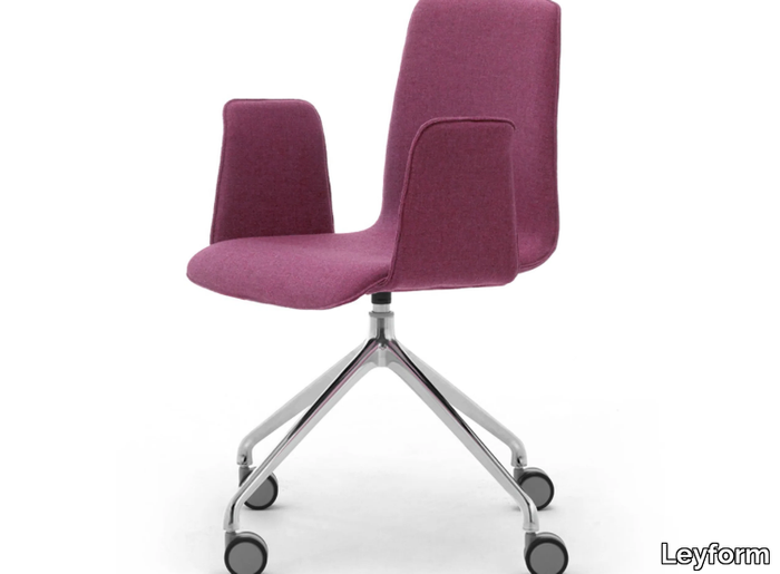 ZEROSEDICI - Swivel fabric chair with armrests _ Leyform