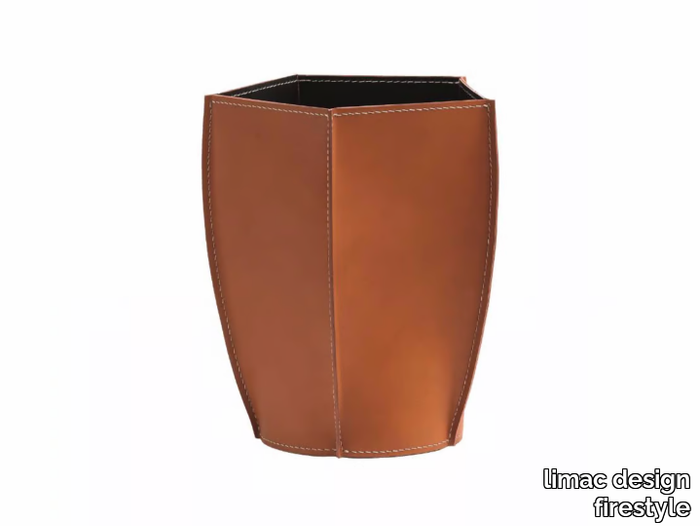 POLIGONO - Bonded leather waste paper bin _ limac design firestyle