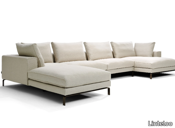 MALIBU - Fabric sofa with chaise longue _ Linteloo