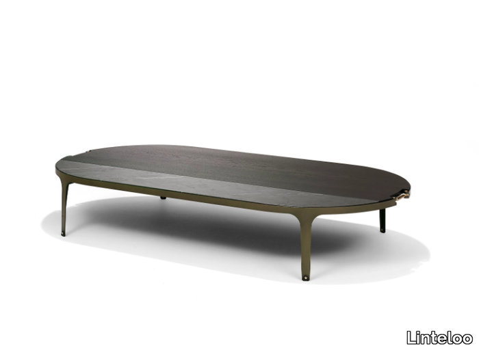 CLAMP - Oval wood veneer coffee table _ Linteloo