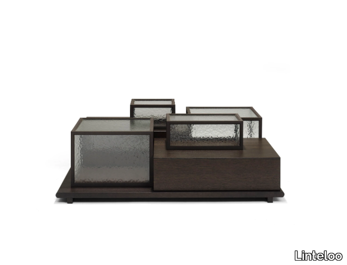 STACK - Square glass coffee table _ Linteloo