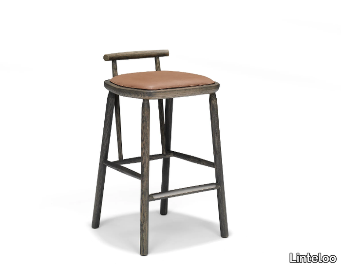 OISEAU - Wooden stool with integrated cushion _ Linteloo