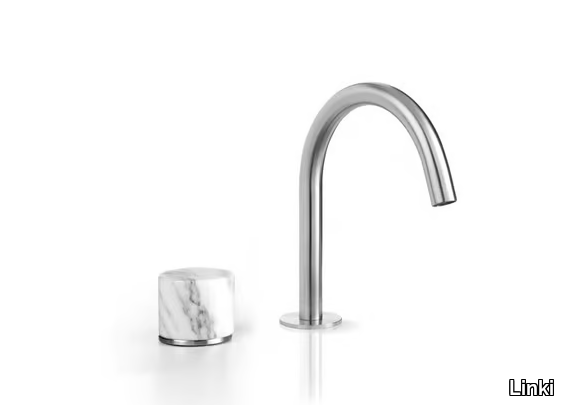 MARBLE - Stainless steel and marble washbasin mixer _ Linki