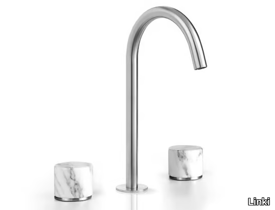 MARBLE - High stainless steel and marble washbasin mixer _ Linki