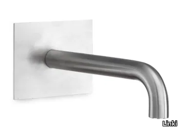 CANNE 211 - Wall-mounted stainless steel bathtub spout with plate _ Linki