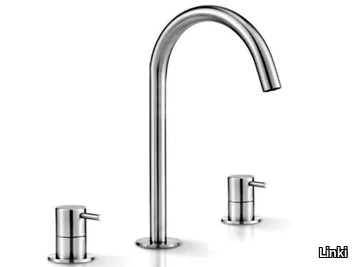 DECO 202 - 3 hole countertop stainless steel washbasin mixer _ Linki