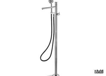 STYLO 072 - Floor standing stainless steel bathtub mixer with hand shower _ Linki