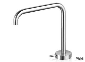 ROUND RND015 - Countertop hydroprogressive stainless steel washbasin mixer _ Linki