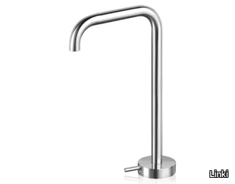 ROUND RND016 - Countertop hydroprogressive stainless steel washbasin mixer _ Linki