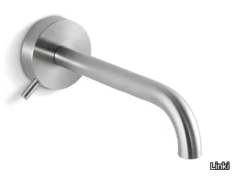 ROUND RND038 - Wall-mounted hydroprogressive stainless steel washbasin mixer _ Linki