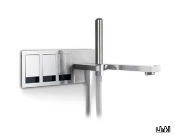 TEK 221 - Wall-mounted stainless steel bathtub mixer with hand shower _ Linki