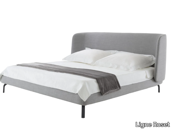 DESDEMONE - Fabric double bed with upholstered headboard _ Ligne Roset