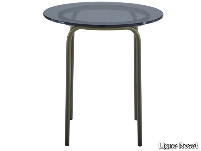 LIAM - Round tempered glass high side table _ Ligne Roset