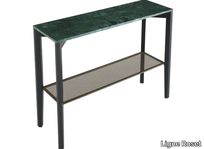 INAMMA - Rectangular marble console table with shelving _ Ligne Roset