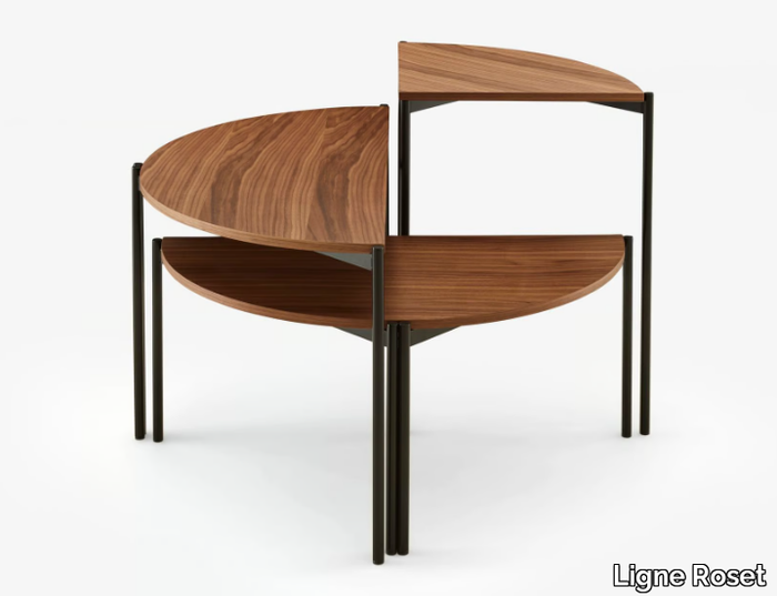 QUADRAN - Walnut coffee table _ Ligne Roset