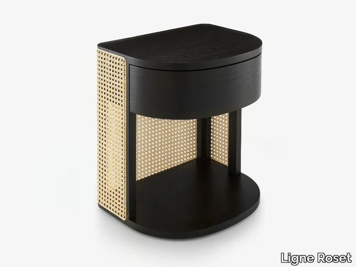 TAMBOUR - Wooden bedside table with drawers _ Ligne Roset