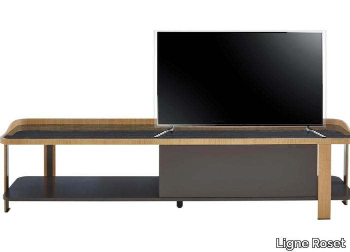 POSTMODERNE - Low wood veneer TV cabinet _ Ligne Roset