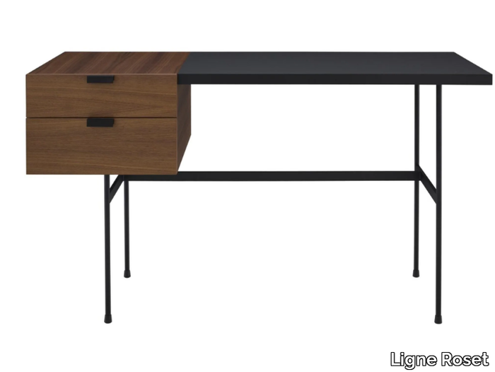 TANIS - Rectangular wooden writing desk with drawers _ Ligne Roset