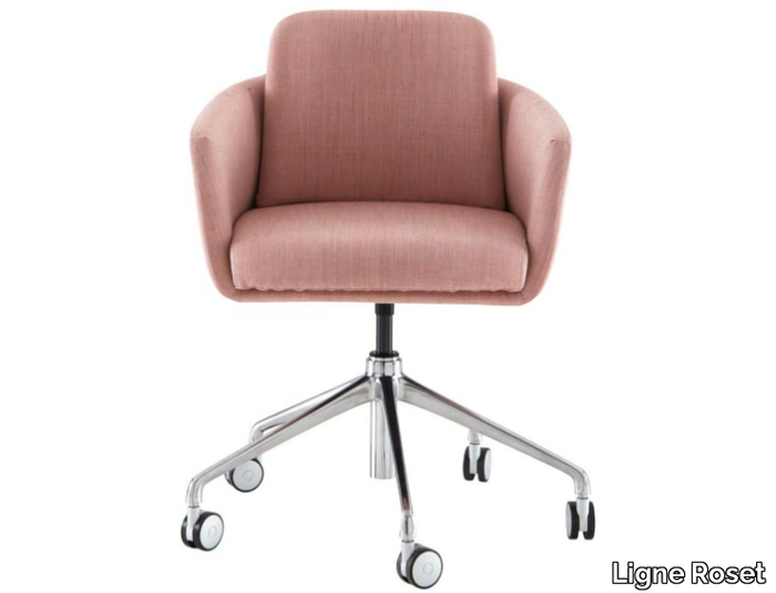 TADAO - Height-adjustable fabric office chair with castors with 5-Spoke base _ Ligne Roset