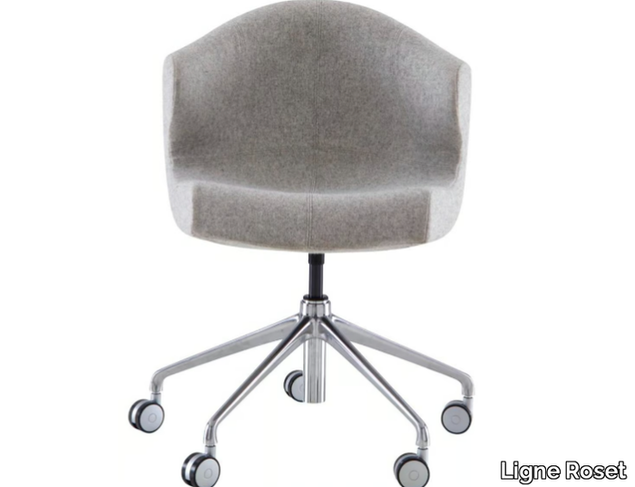 ALSTER - Swivel fabric office chair with castors with 5-Spoke base _ Ligne Roset