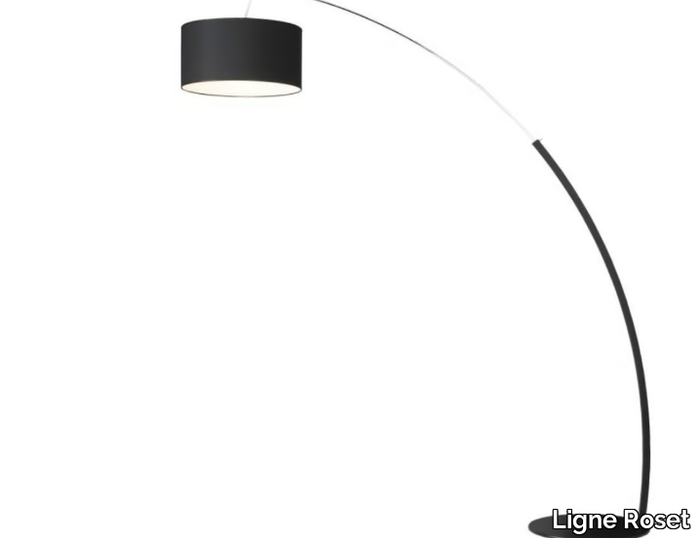 DIMENSIONS - Metal floor lamp with cotton shade _ Ligne Roset