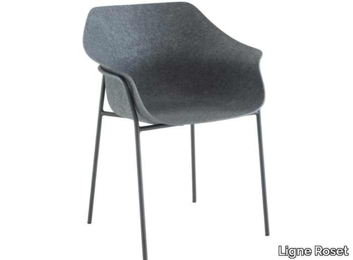 ETTORIANO - Felt chair with armrests _ Ligne Roset