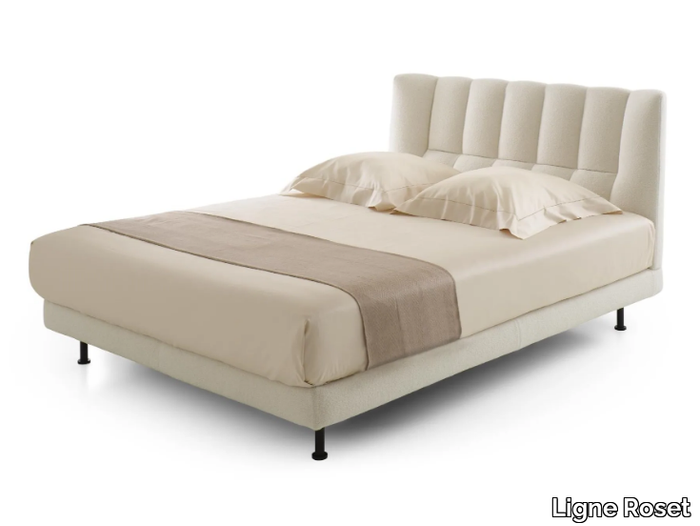 EVISA - Fabric double bed with upholstered headboard _ Ligne Roset